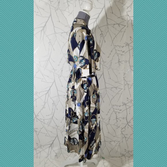 St. Michael VTG Nautical Sailing Printed Pleated Midi Skirt Set - Picture 3 of 7